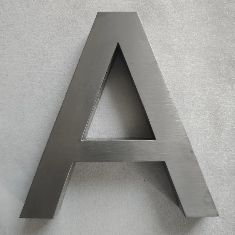 Factory Outlet Outdoor  metal logo sign, stainless steel signage, satin chrom metal shop name sign letters  logo