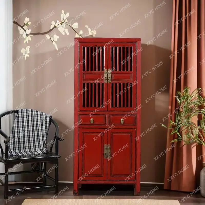 Retro decorative  solid wood storage, antique porch, display cabint, cupboard as a whole
