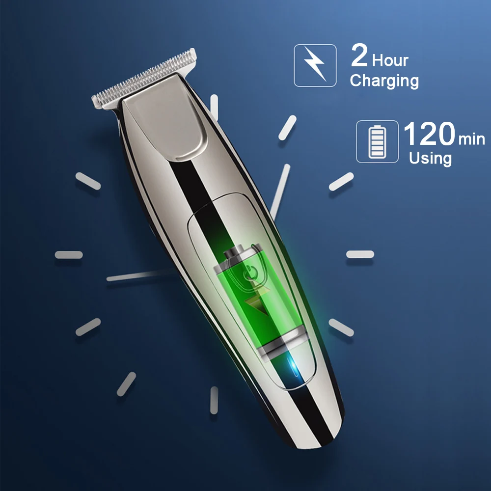 Professional Hair Clipper USB Rechargeable Titanium Hair Trimmer For Men Barber Washable T-Blade Clipper Baldhead Razor image 5