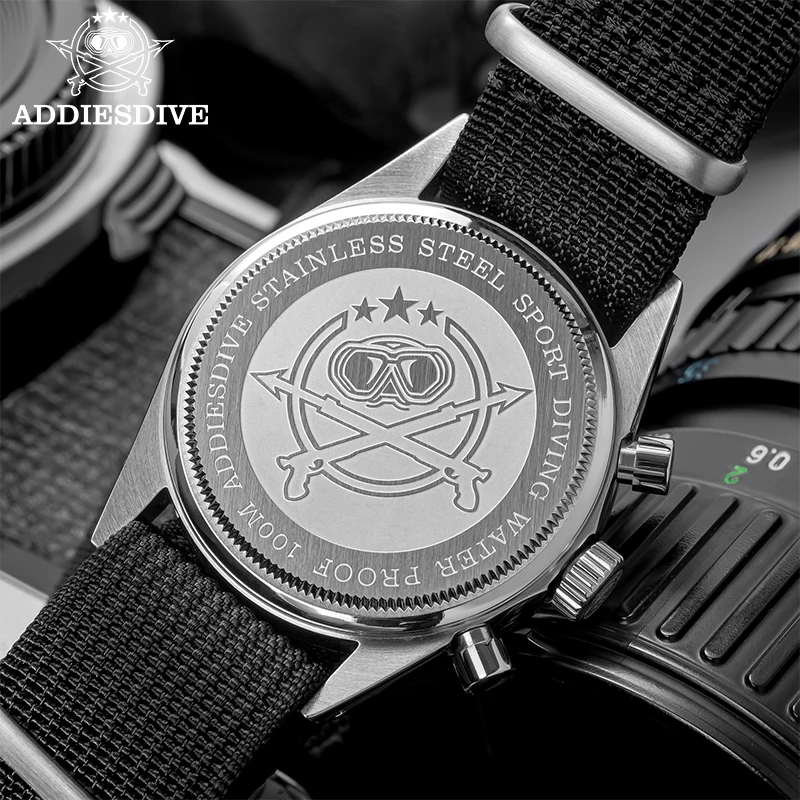 ADDIESDVIE 37mm VK63 mouvement 2025 nouvelle montre chronographe pour hommes 10Bar étanche BGW9 montres à Quartz Super lumineuses AD2517