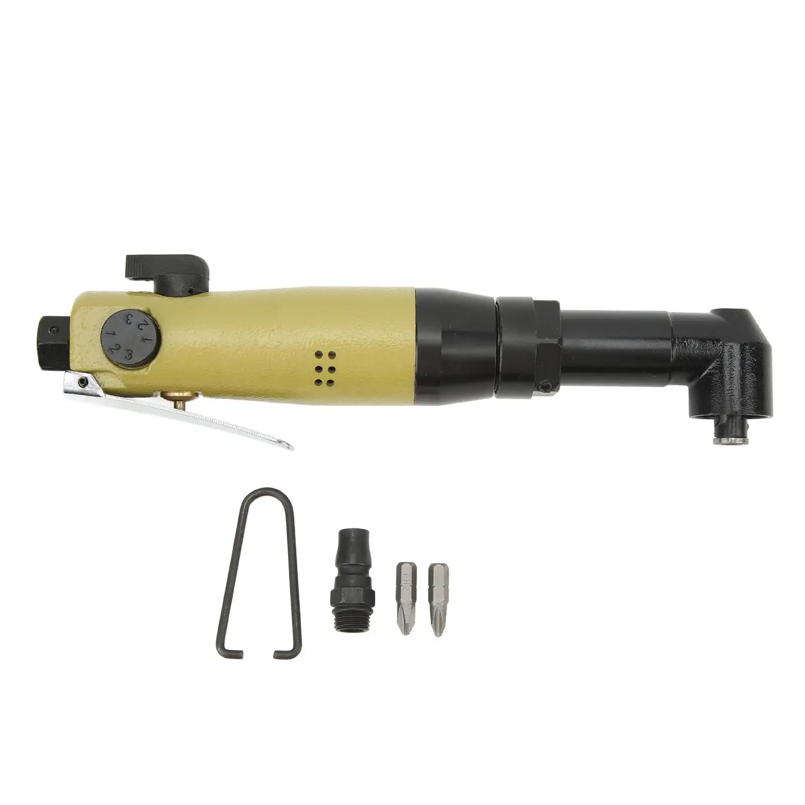 

1/4” Pneumatic Screwdriver with Bits - Elbow Impact Tool, 0.5-0.7 MPa, 8500 RPM for Precision Screwing