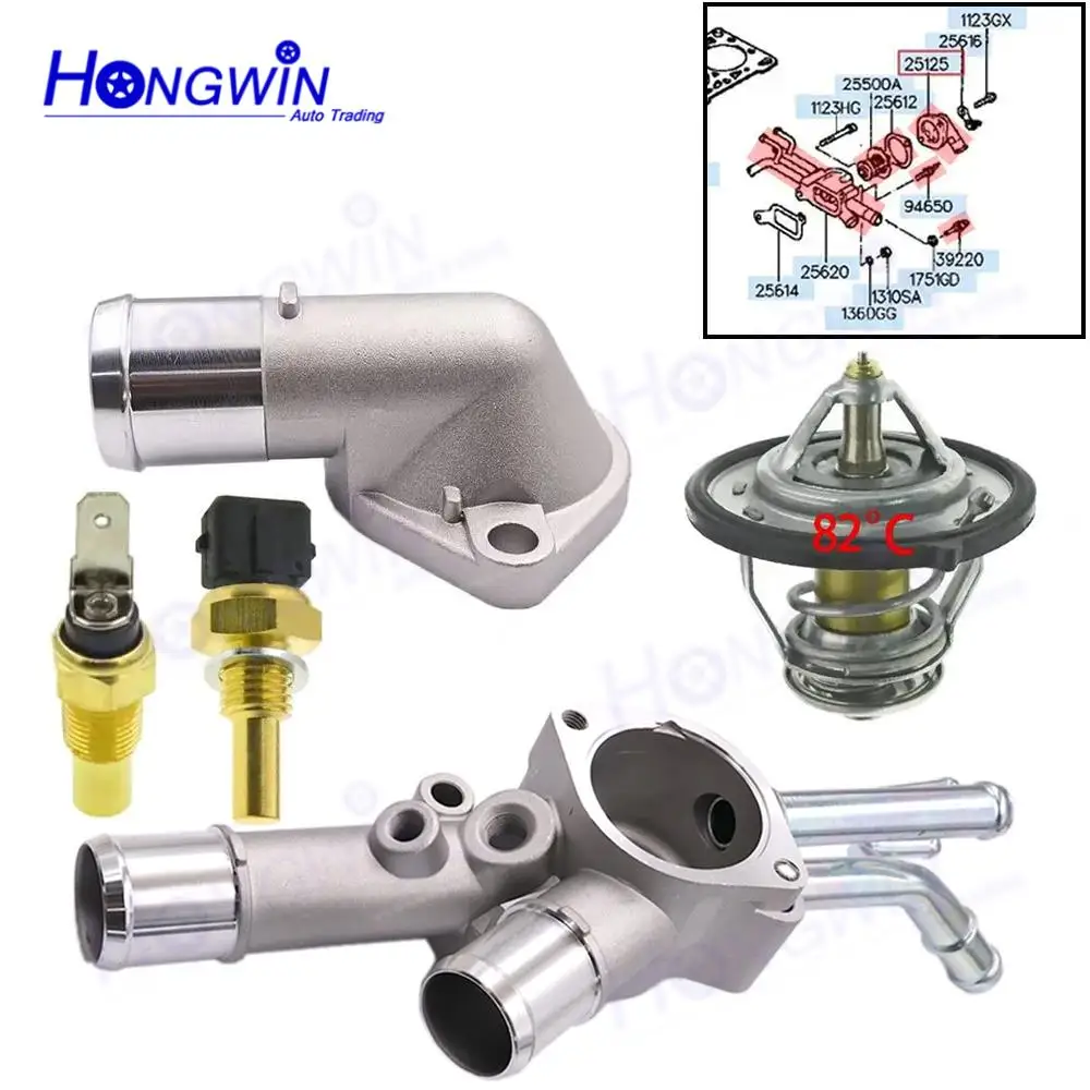 

1/2/3/4/5PCS Coolant Thermostat Housing 25631-23001 25620-23001 2562023001 For HYUNDAI ELANTRA HYUNDAI TIBURON 2.0L 1999-2000