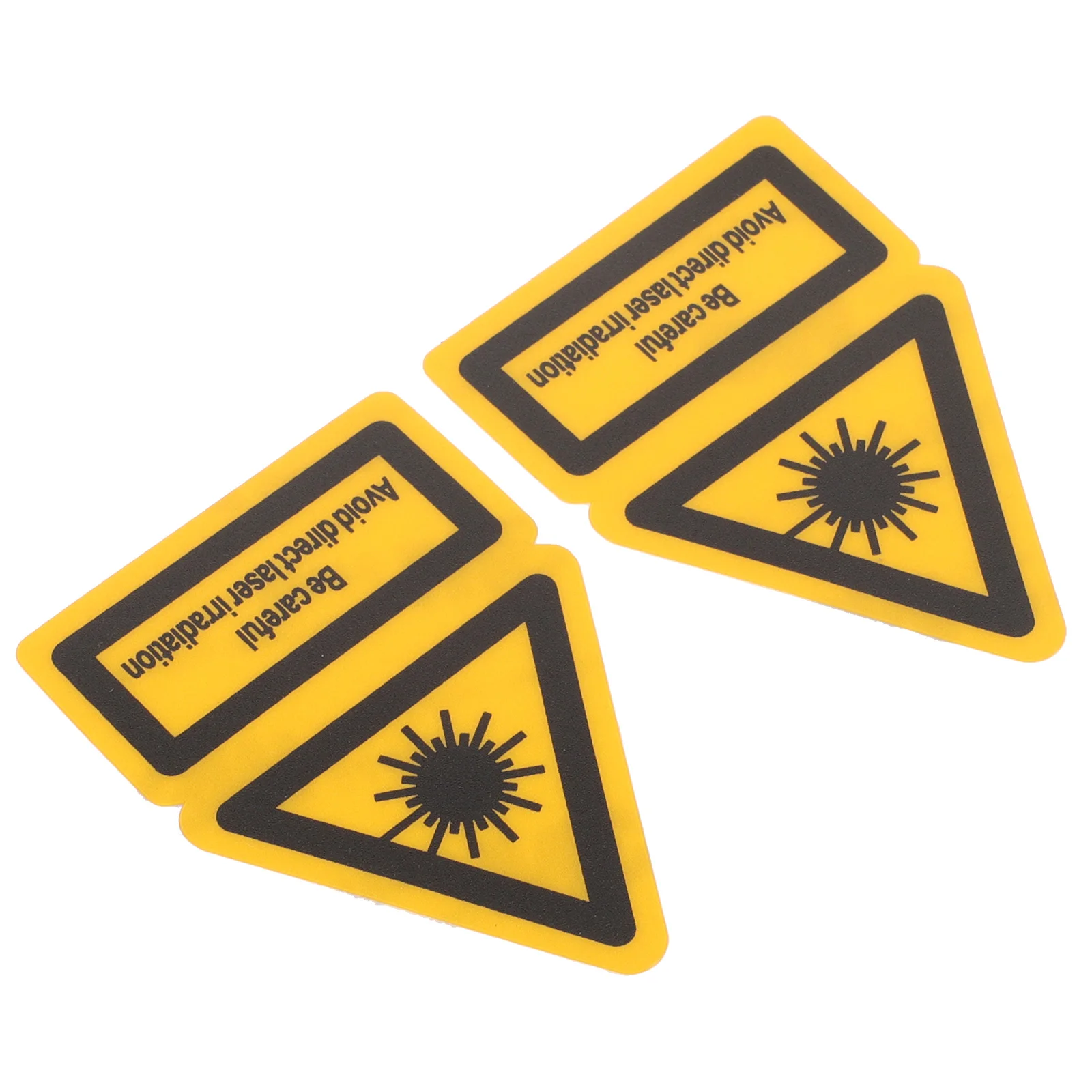 2 Pcs The Sign Laser Warning Label Stickers Reflective Self Adhesive Safety Signs