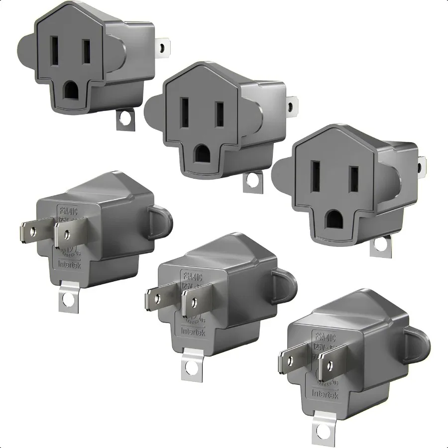 

2 Prong to 3 Prong Outlet Adapter ETL Listed 32 Prong Adapter FireRetardant 392 PBT Material Heavy Duty Wall Plug Adapter for O