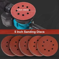 5 Inch 8 Hole 125mm Sandpaper Round Shape Sanding Discs Hook Loop Sanding Paper Buffing Sheet Sander Polishing Abrasive Discs