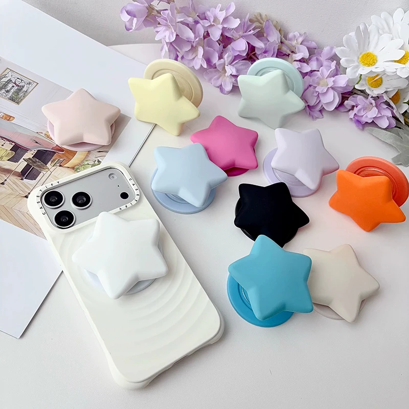 Magnetic Accessory Popsocket Silicone Holder 3D Starshaped Ring Finger Stand Universal GripTok Bracket For iPhone For Samsung