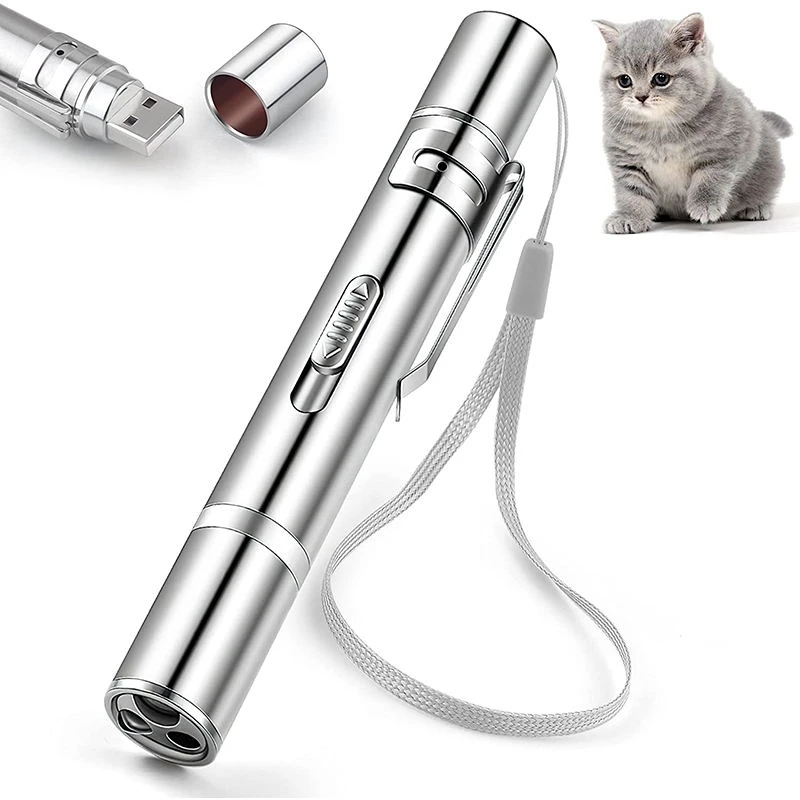 

Usb Three Modes of Light Portable Indoor Interactive Funny Chaser Play Training Agility Pet Laser Pointer for Cat Dog