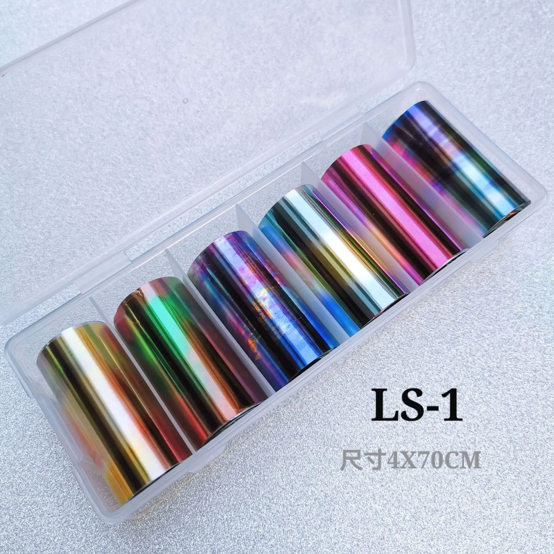 6 rolls Adcanced Metal Geometric Nail Foils Transfer Paper Chameleon Nails Wraps DIY Water Marble Nail Art Decorations