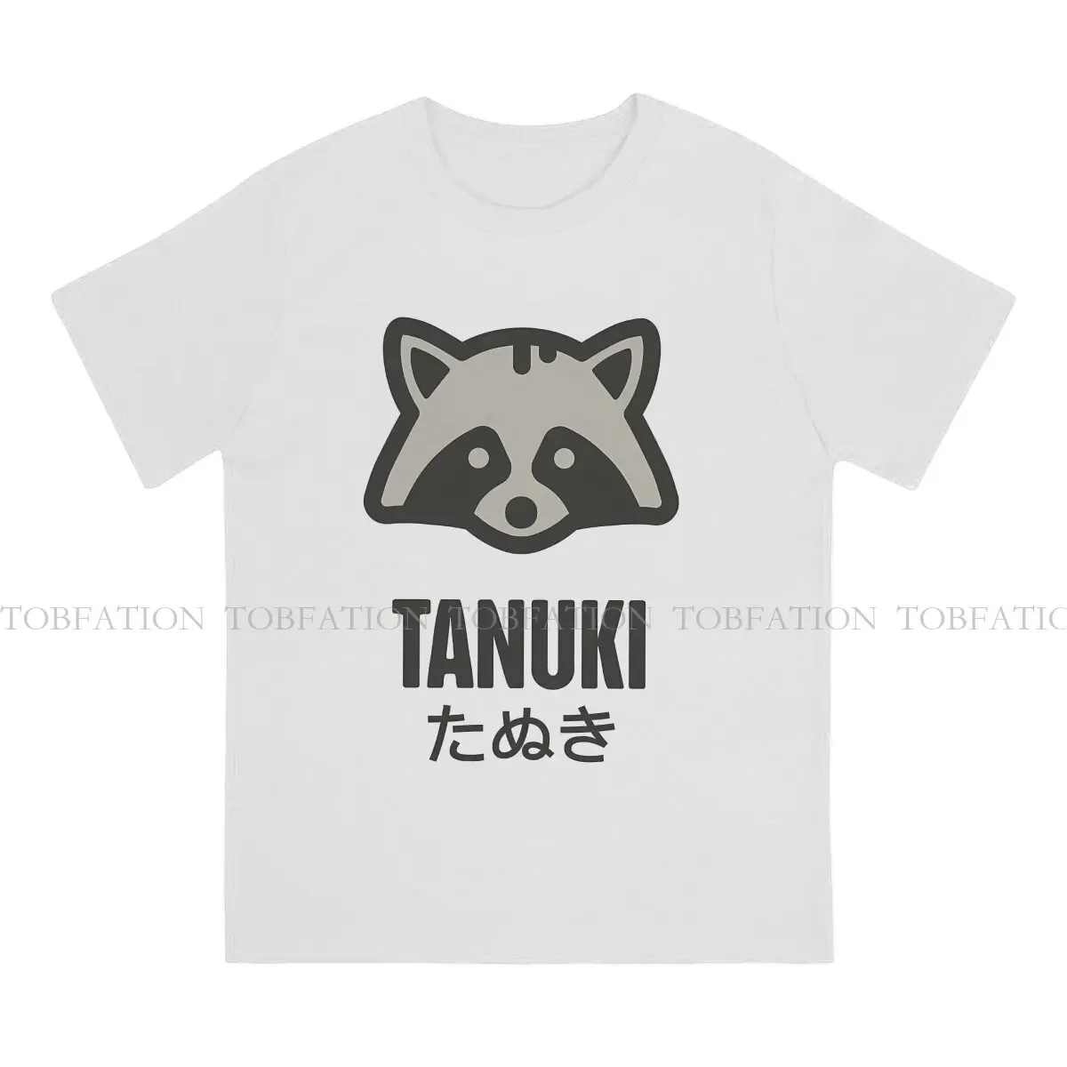 Kawaii Tanuki Japanese Style TShirt Raccoon Animal 100% Cotton Hip Hop Graphic  T Shirt Stuff Hot Sale