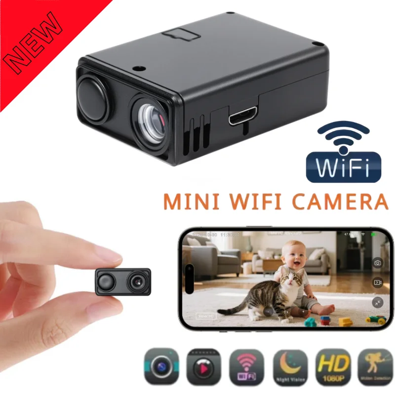 Mini Security Camera 4K HD WiFi Monitor Motion Capture Night Vision Loop Playback USB Charging Smart Home Camera 2026 New