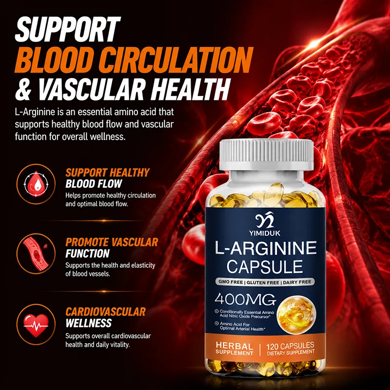 L-Arginine Capsules & L-Citrulline for Reproductive Health, Prolong Intimacy, Vitality Renewal, Blood Circulation, Muscle Growth