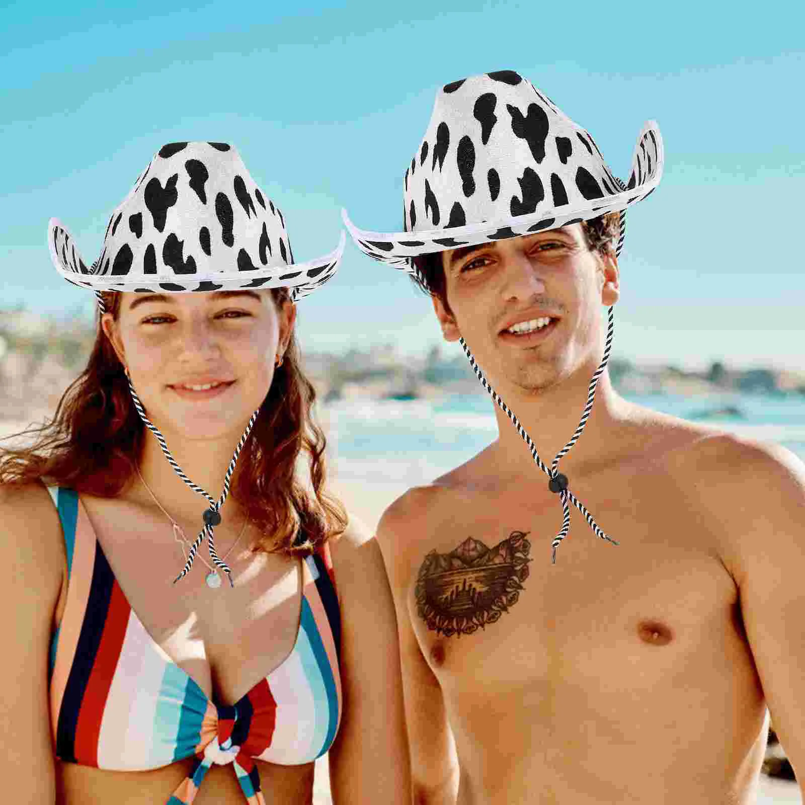 Cowboy Hat Print Cowgirl for Women Hats Bonnet Festival Carnival Party Headdress Headgear Man