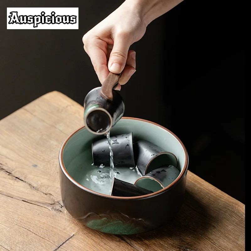 2pc/set Black Pottery Teacup Kiln Fambe Tea Bowl Aesthetic Mug Fragrance Cup Chinese Tea Household Cha Accessories Master Cups