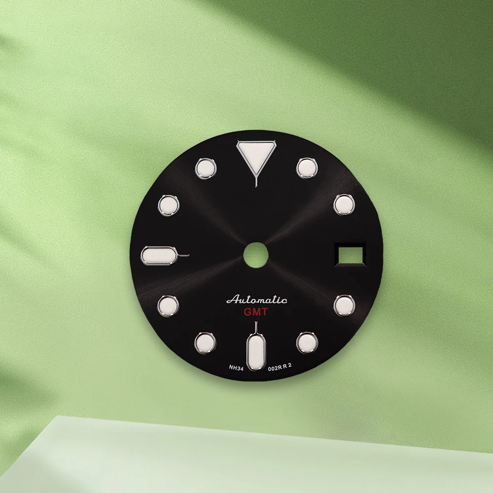 28,5 mm S Logo GMT NH35 Gossip NH36 quadrante automatico senza lancette adatte al movimento NH36/4R36 accessori per la modifica dell'orologio luminoso verde