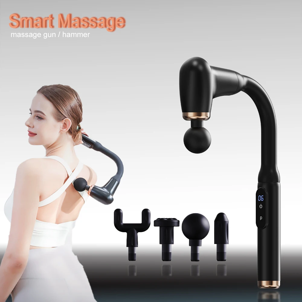 Smart Fascia Gun Neck Shoulder Cervical Foot Body Relaxation Back High Frequency Massage Gun  Massage Percussion Hammer fitness