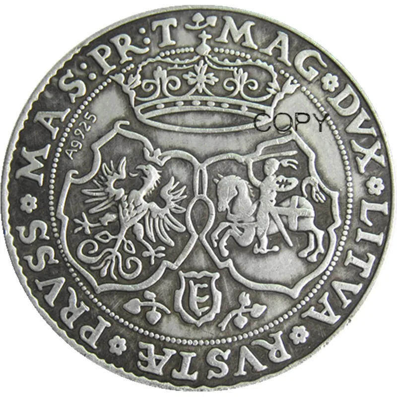 Poland 1580 Litva TALAR - STEPHAN BATORY Silver Plated Copy Coins