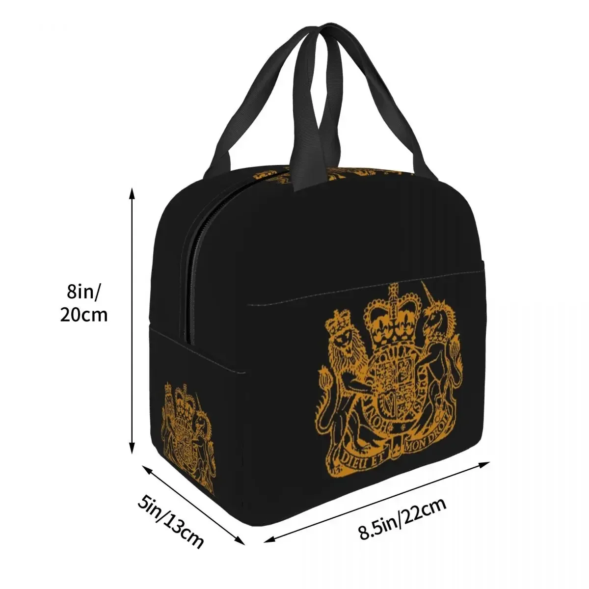 Elizabeth II Royal Coat Of Arms Emblem Insulated Lunch Bags Waterproof Picnic Bags Lunch Tote for Woman Work Children School