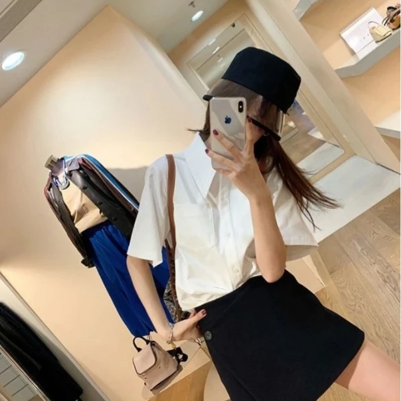 

Shirts Women Summer Sweet Solid Preppy Office Young Ladies Japanese Style Thin Soft Casual Trendy Chemise Femme Chic Tender New