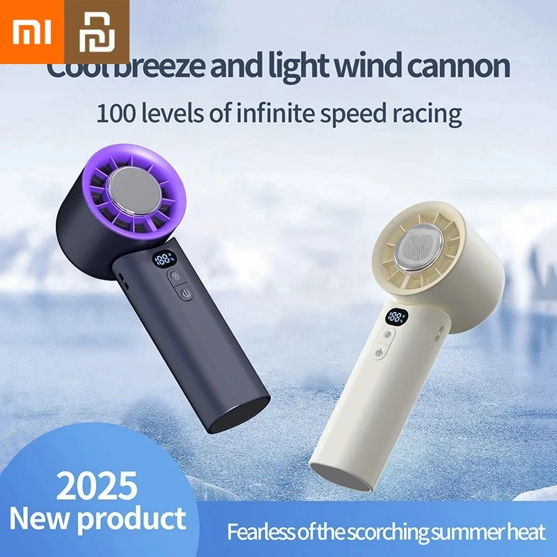 

Xiaomi Youpin Electric Fan Portable Handheld Fold Fan Digital Display Mini Rechargeable High Speed Ice Cooling Desktop Fans Gift