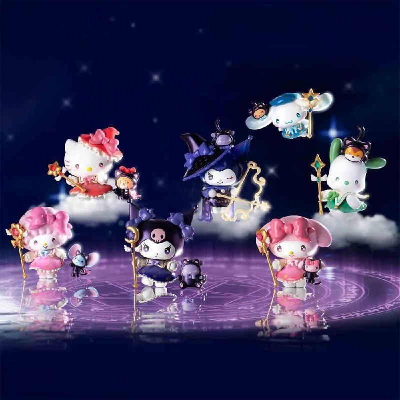 Sanrio Character Starry Night Party Magician Series Blind Box Kuromi Pochacco Mystery Box Surprise Toy Cute Doll Birthday Gifts