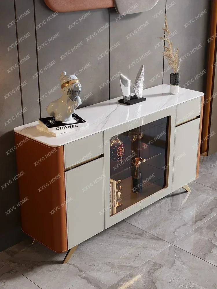 Sideboard Cabinet Small Apartment Home Wall Locker Home Entrance Cabinet Stone Plate Tea Cabinet