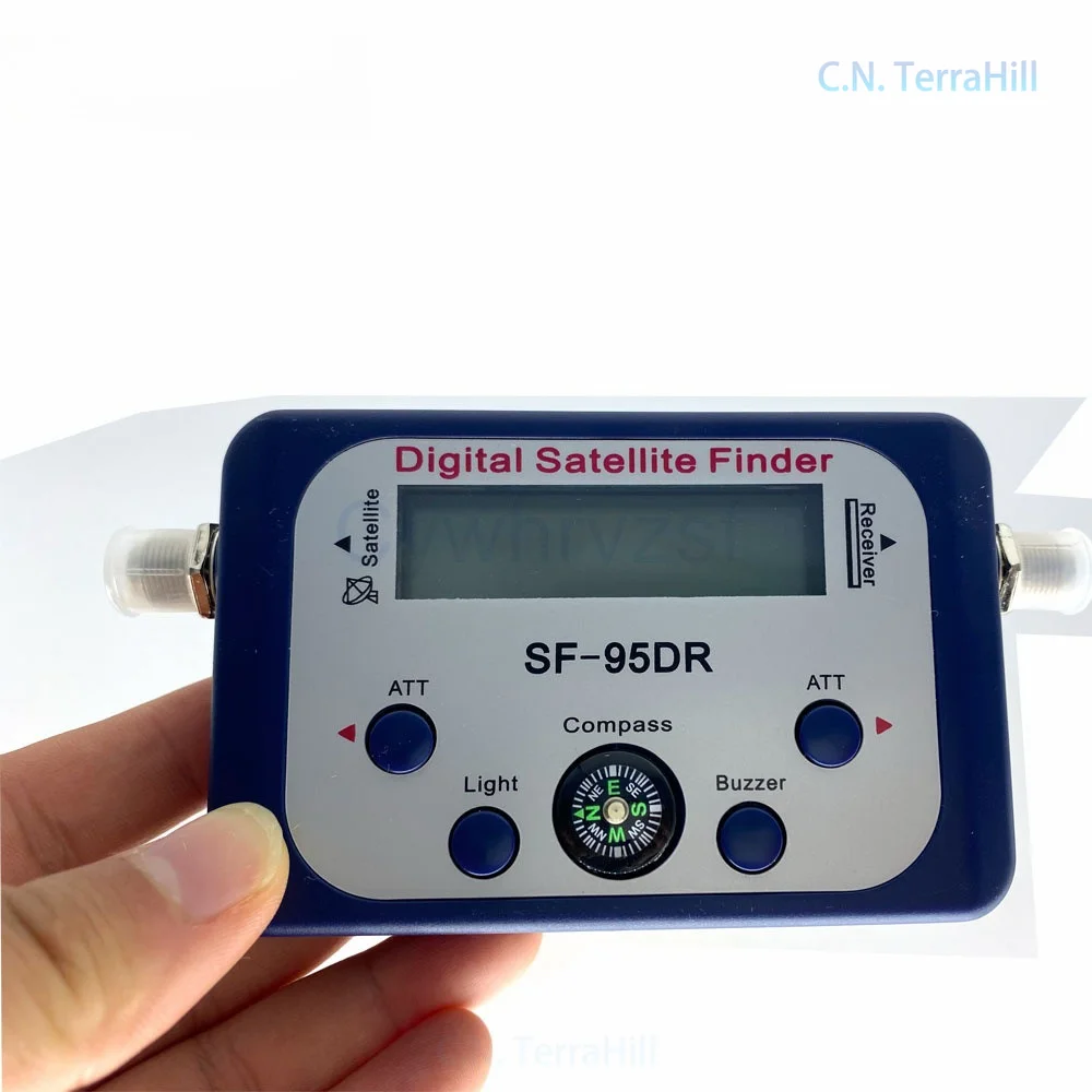 Digital Satellite Finder Meter with Compass SF-95DR Signal Strength Meter for TV Antenna Alignment Outdoor Installation