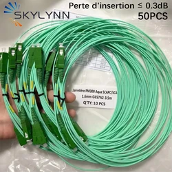 50 SZTUK G657A2 3,5 m Aqua Podwiązka światłowodowa 1,6 mm Rdzeń światłowodowy SC APC Patchcord światłowodowy Simplex Kable światłowodowe 100 SZTUK