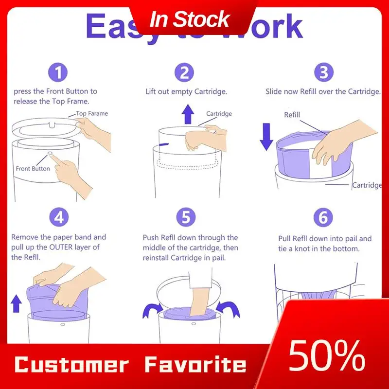 أكياس إعادة تعبئة الحفاضات العلوية AT03 لـ Dekor Plus عبوات أطلاء الحفاضات 4 عبوات إضافية بطول 12%، تحمل ما يصل إلى 2668 حفاضة، سمك 30%