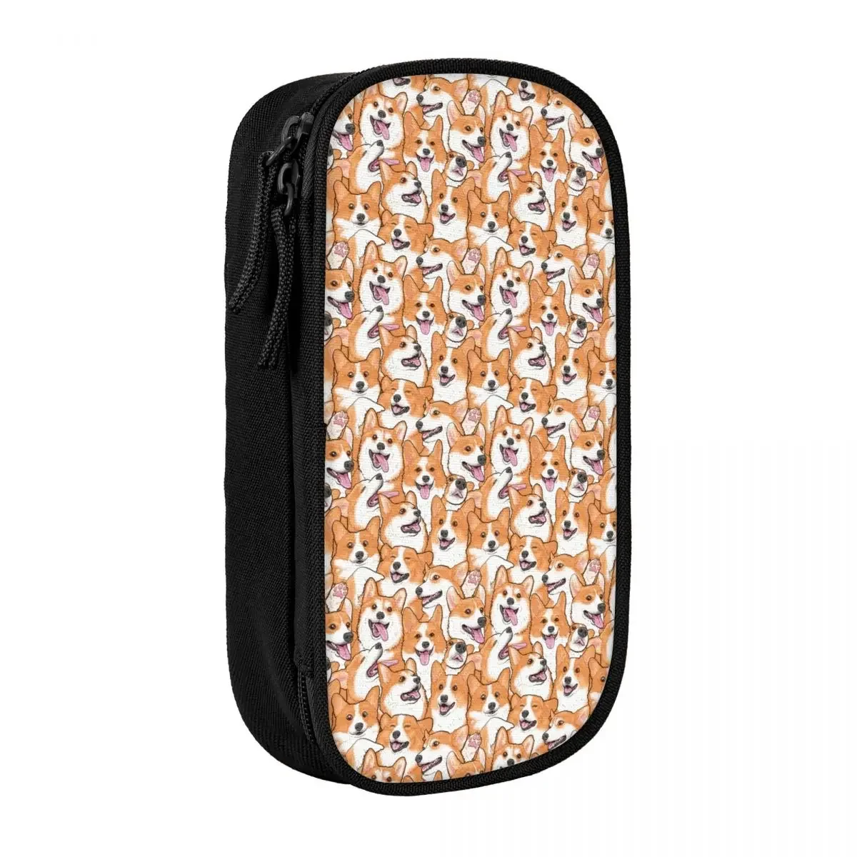 Custom Kawaii Cute Pet Dog Corgis Pencil Case for Girls Boys Large Storage Pen Bag Box School Supplies