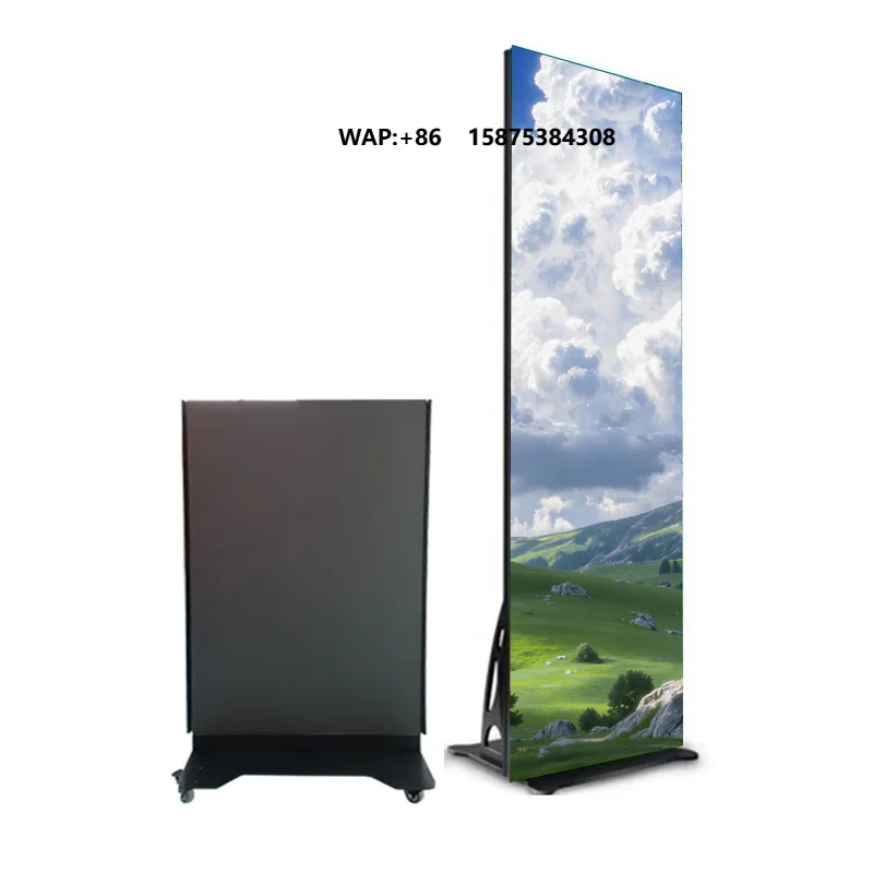 P2.5 Indoor HD LED Billboard Digital Portable Foldable High Brightness Elevator Wayfinding Education Advertising Poster Display