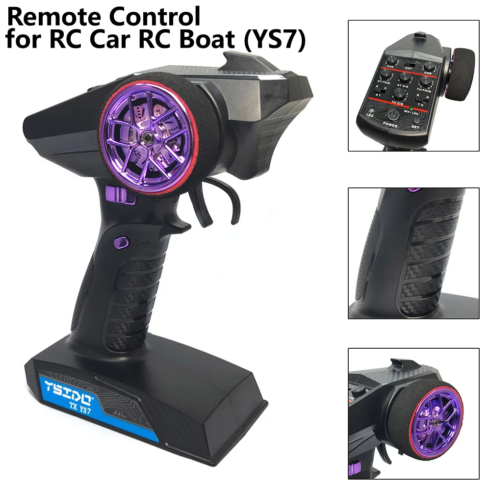 Controlador transmisor YS4/YS7 2,4G 4CH/7CH transmisor receptor de Radio Digital remoto para coche RC barco piezas de Control remoto