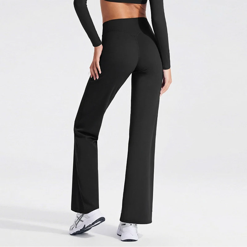 Softmotion مستقيم الساق السراويل قيعان النساء فضفاضة الترفيه موضة واسعة الساق بنطلون عارية يشعر زبداني لينة يغطي الرجل #5