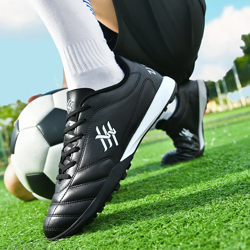 

Men's Football Cleats Professional Soccer Shoes Non-Slip TPU Studs Lightweight Breathable Turf Grass Field Training Size 32-44