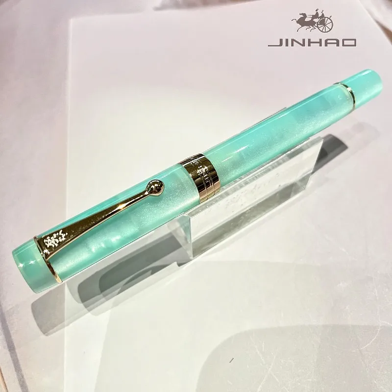 1 Stück JINHAO 100 Mintgrüner Metall-Füllfederhalter, Luxus-Stift-Geschenk, perfekt für Geschäftsleute, Studenten, Executive Smooth Ink Pen – Detail 2