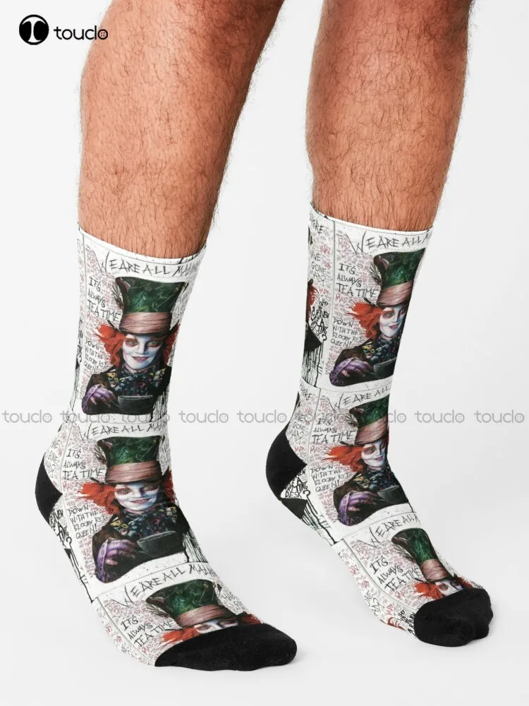 Mad-Hatter Johnny Depp Socks Black Socks For Men Unisex Adult Teen Youth Socks Design Cute Socks  Creative Funny Socks Art