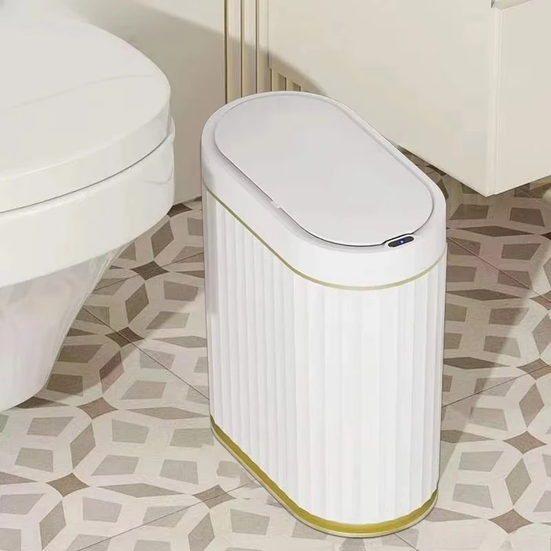 7L Smart Sensor Trash Can For Kitchen Garbage Tin for Bathroom Light Luxury Electric Family Living Room Cracks Fashion Trash Bin