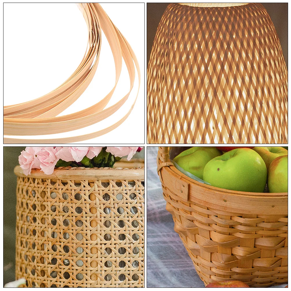 

Bamboo Basket Weaving Strips DIY Flat Webbing Material for Craft Furniture Repair Multi-Purpose Bamboo Strips Reed Cane