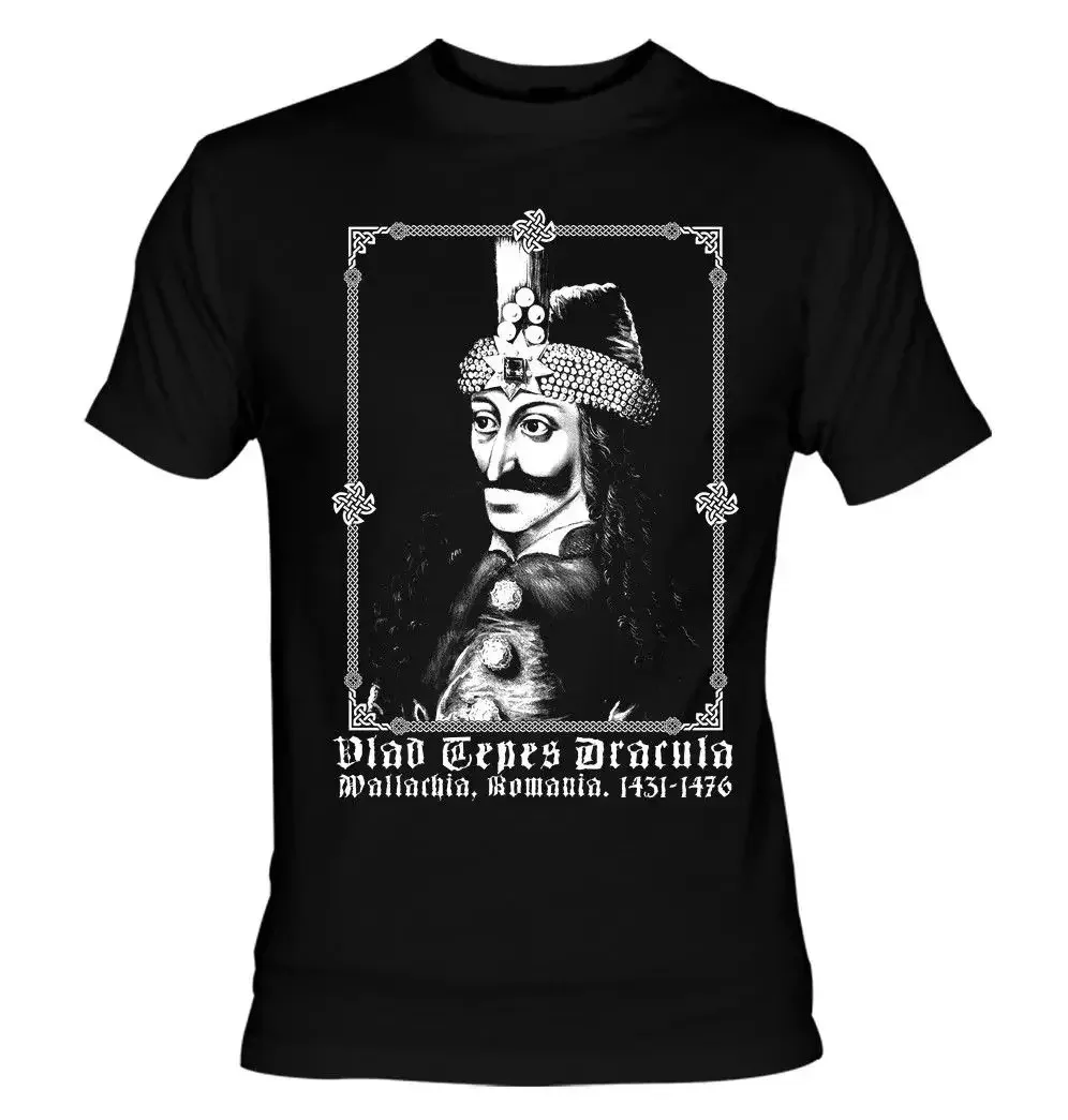 Camiseta gótica de vampiro Vlad Tepes 1431-1476 Drácula de Halloween. Nuevo Camiseta 100% de algodón de manga corta con cuello redondo, camiseta informal para hombre
