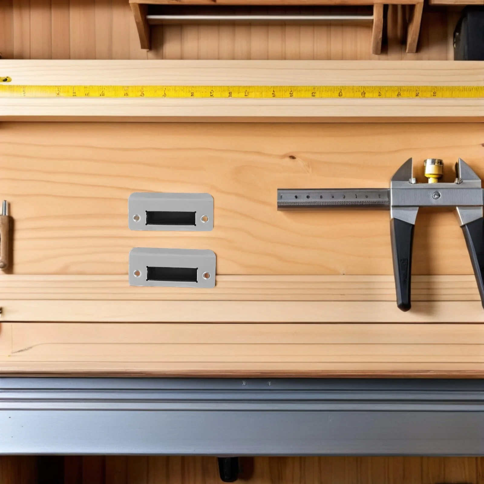 Piastre di fissaggio per serratura in legno da 6 pezzi Piastra di chiusura estesa per la sicurezza delle porte residenziali Installazione senza soluzione di continuità Facile da montare