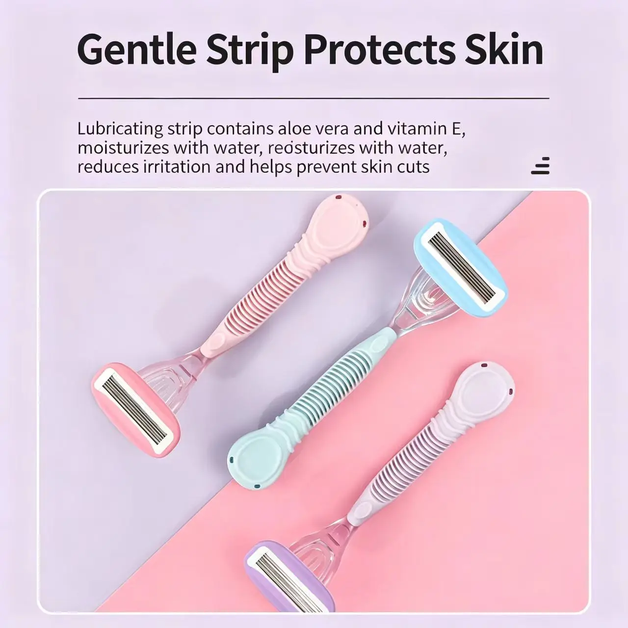 Authentic Cinnamoroll 5 Layer Women Manual Shaving Razor Gentle Moisturizing Lubricating Strip Body Leg Hair