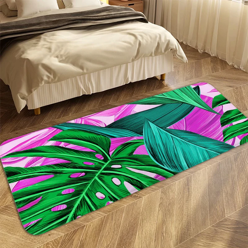 

Tropical Leaf Pattern Rug for Bedroom Floor Mats Front Door Living Room Floor Carpet Anti Slip Funny Doormat House Entrance Mat