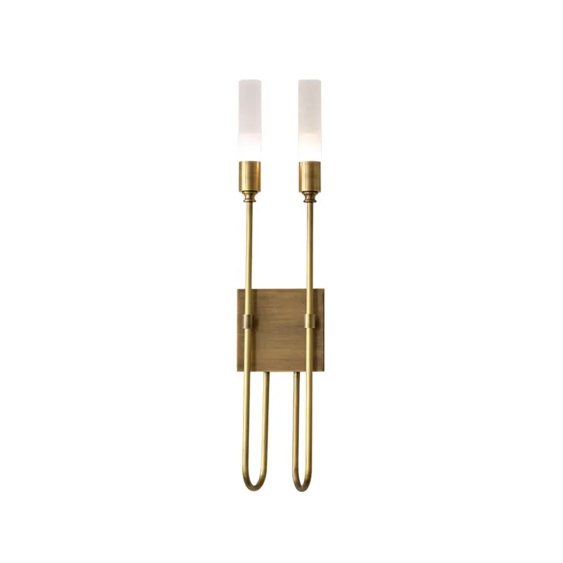 

French light luxury all copper design American retro double-headed background wall villa living room bedroom study aisle large