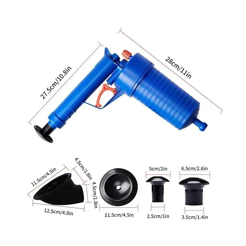 Pump Action Power Pressure Cleaner Floor Drain Toilet Plug Sink Plunger Dredge Tool  Household Products Toilet Plunger