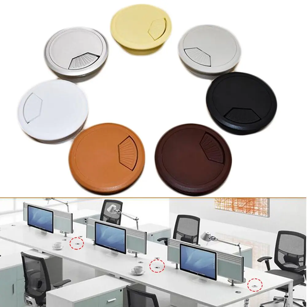 60/80mm Round Practical Buckle Line Office Organizer Wire Hole Cover Computer Grommet Line Box Desk Table Cable Fastener