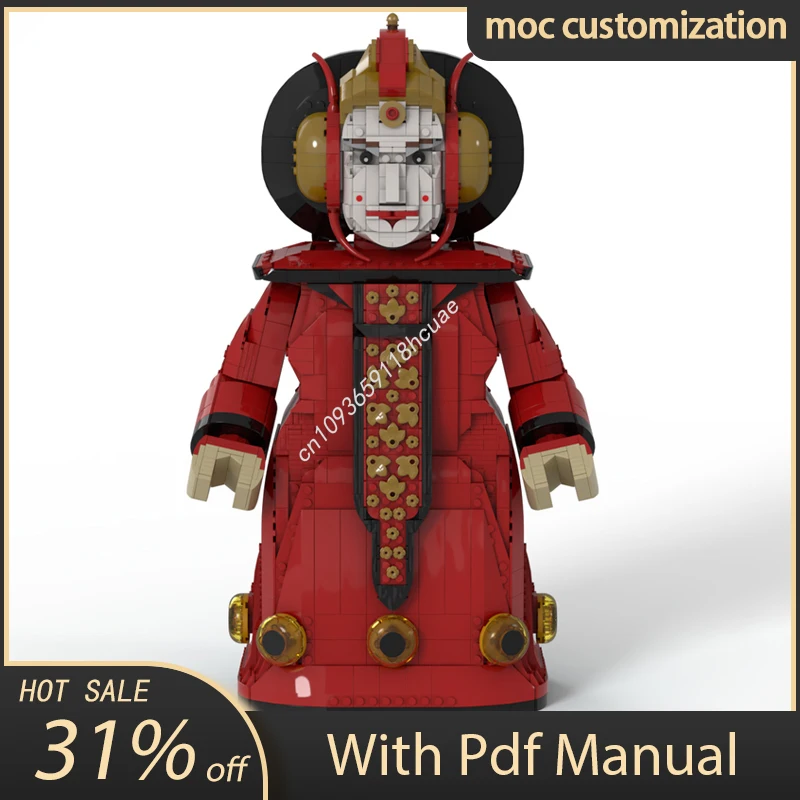 3240pcs Moc Star Battle Padme Amidala (Queen Outfit) Megafigure Helmet Model Building Blocks Bricks Creative Assembly Toy Gift