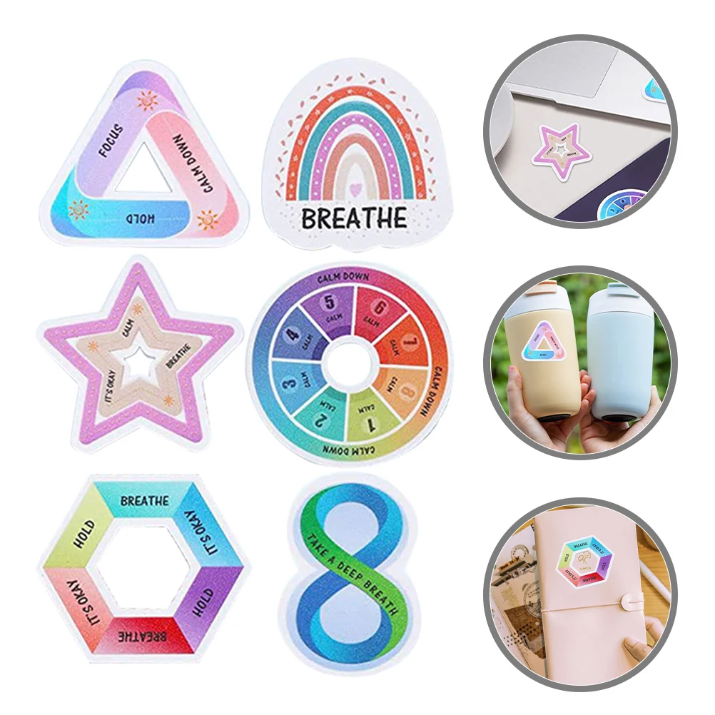 

6Pcs Adhesive Sensory Calm Stickers Rough Texture Stickers for Phone Back Case Desktop Decompression Relaxation