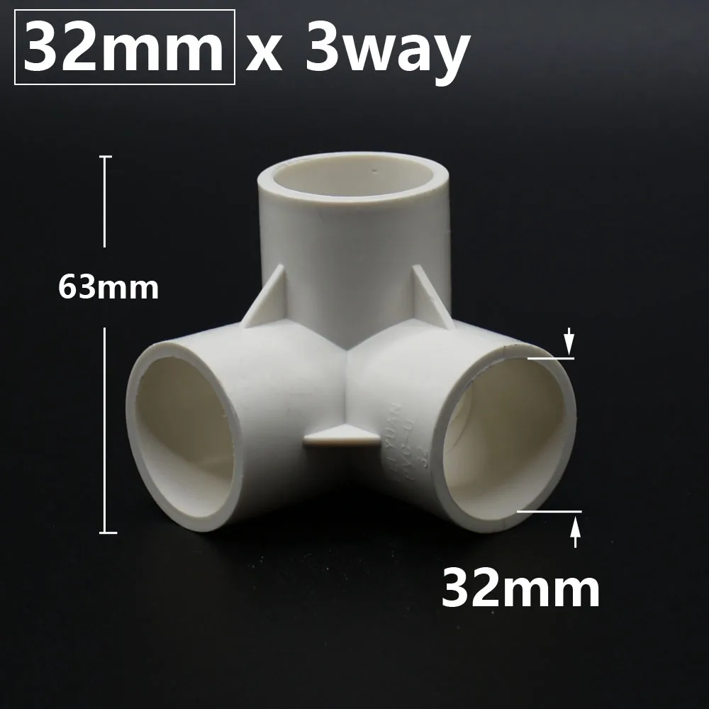 DN15 DN20 DN25 DN40 PVC Connector 20/25/32/50mm 3/4/5-way Three-Dimensional Water Supply Plastic Pipe Fittings