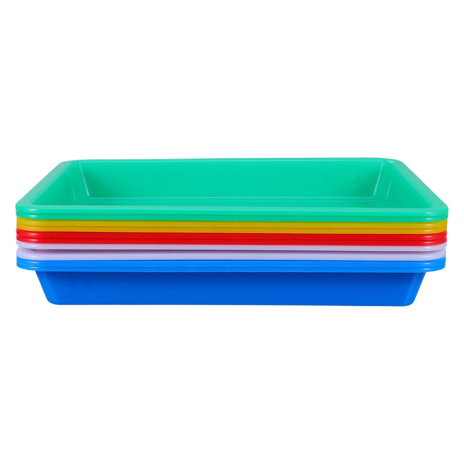 

10Pcs Fruit Trays - Multicolor Rectangle Plastic Serving Trays for Home Organization Snack Breakfast Party Activity Craft DIY