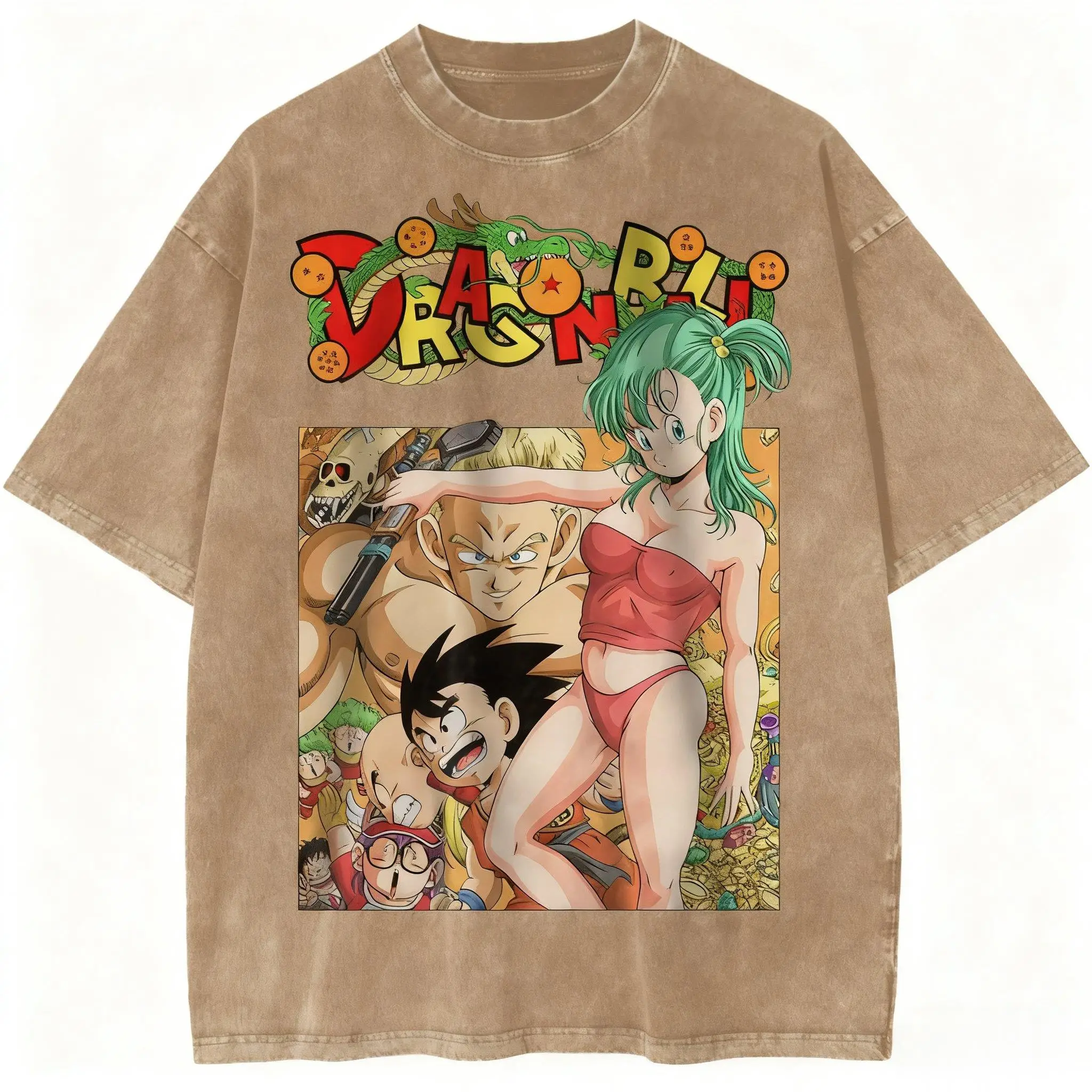 

Harajuku Y2k Dragon Ball Vintage Wash Graphic T Shirt Men Anime Print Women Short Sleeve Tee New Summer Casual Tops Streetwear