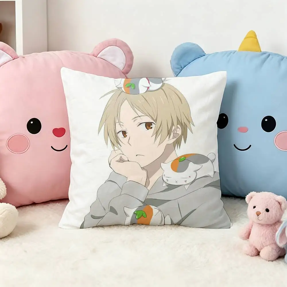 Takashi Natsume  Double-Sided Printed Cushion Cover Bedroom Bedside Sofa Pillow Case